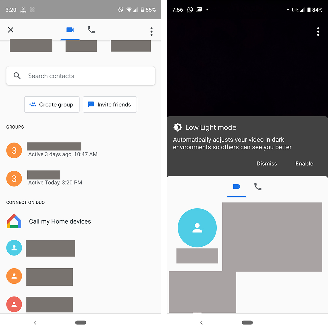 Google Dup low light and 'Call my Home Devices' features