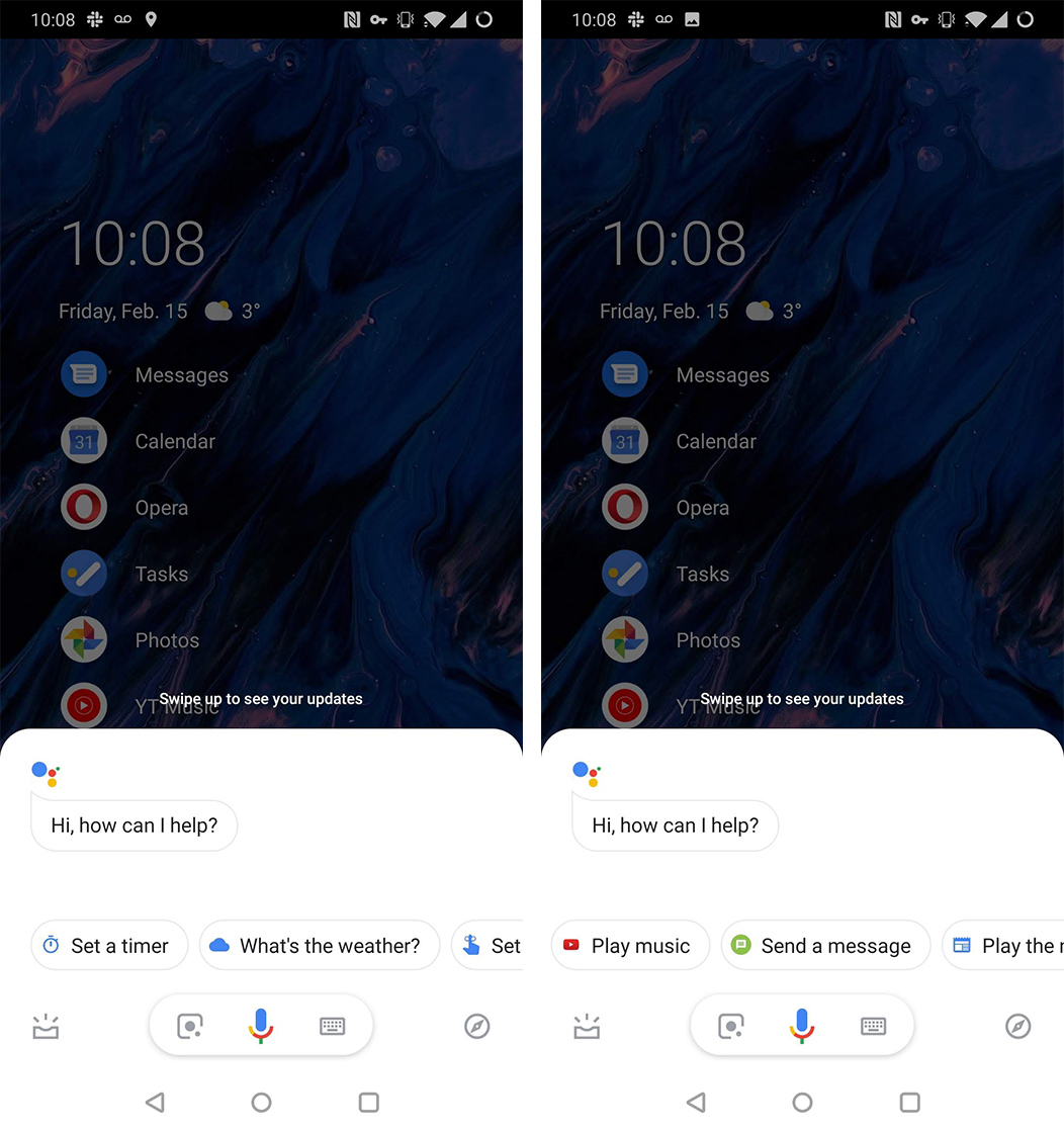 Google Assistant panel