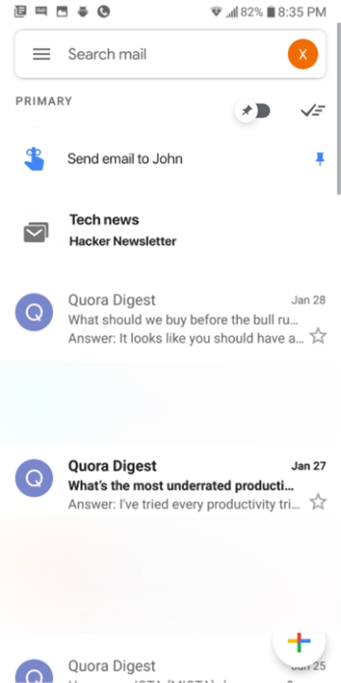Inbox features in Gmail