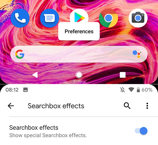 Searchbox effects setting