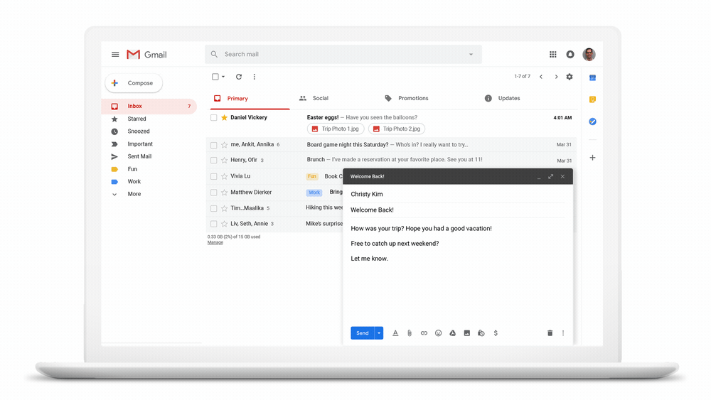 Scheduling email in Gmail
