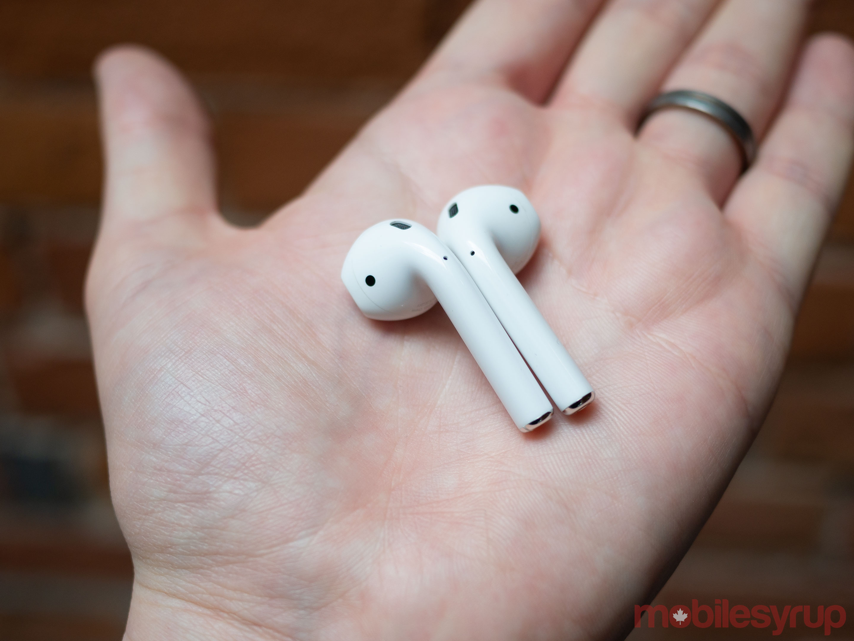 AirPods 2019 in hand