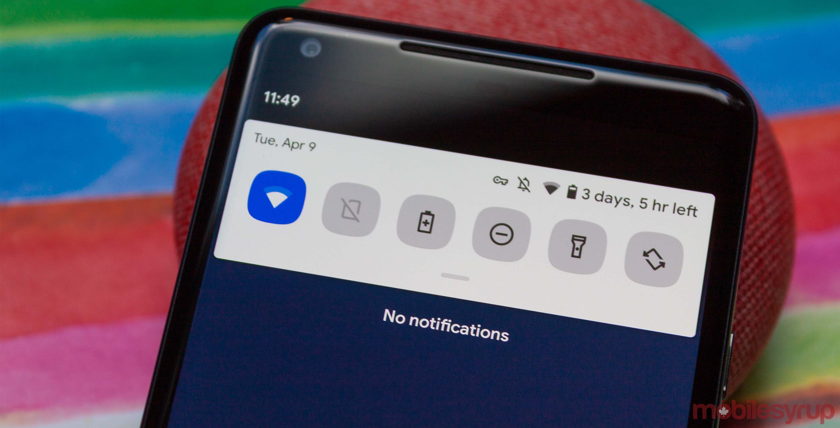 Adjusting the app icon shape in Android Q also changes quick settings