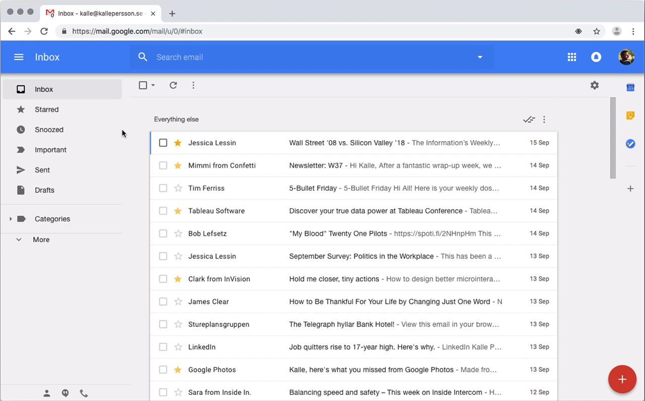 Inbox theme for Gmail