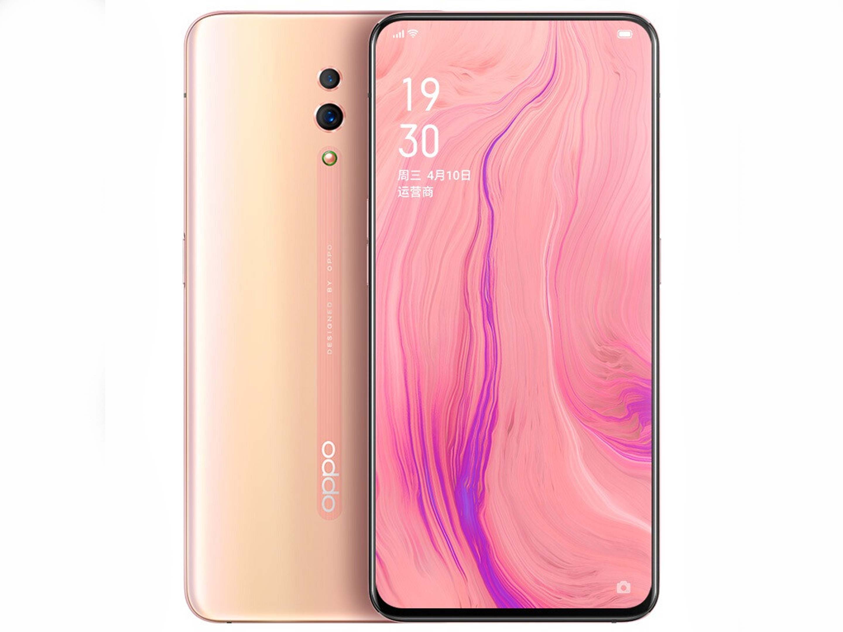 The Oppo Reno in pink