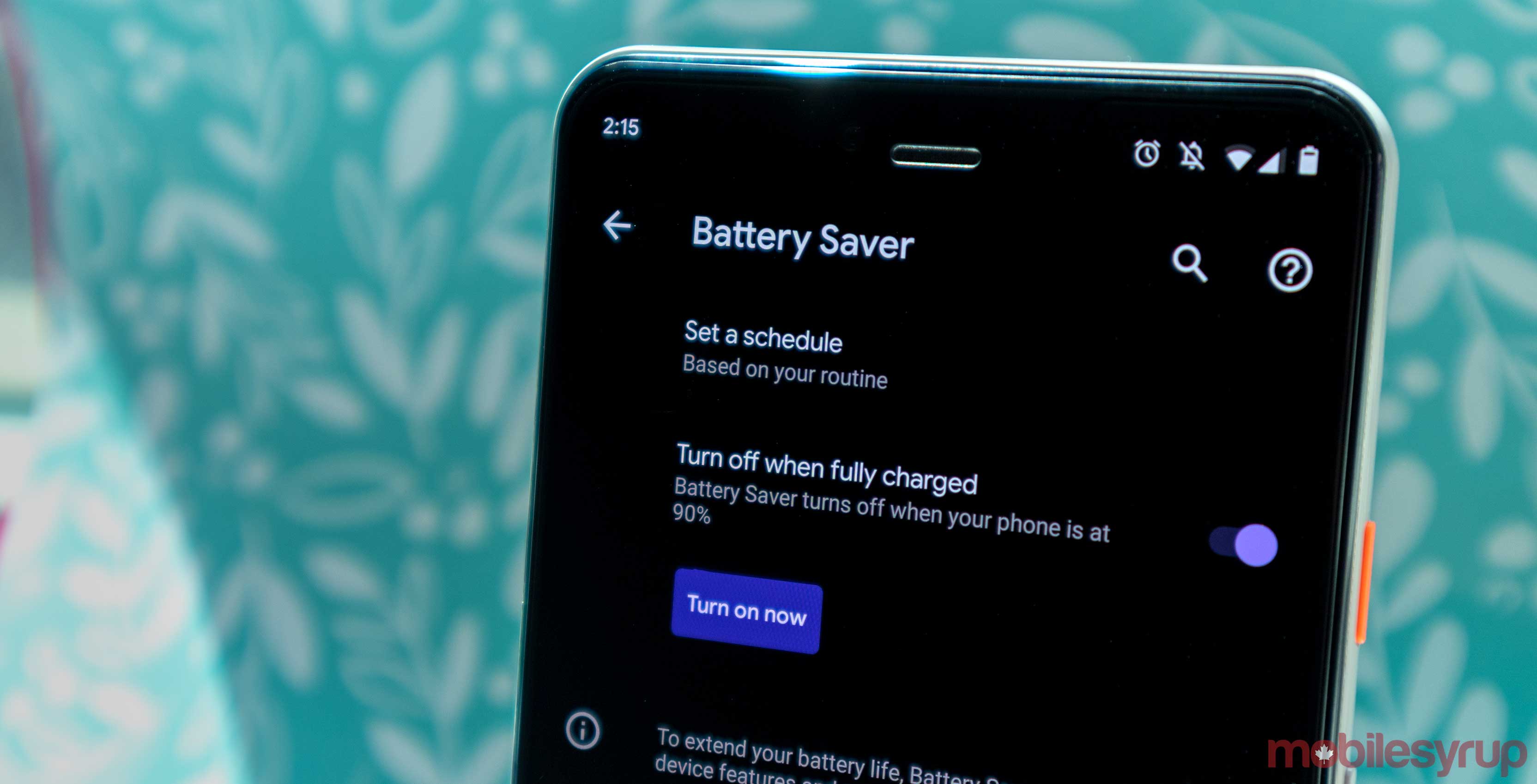 Android Battery Saver setting turns on on your usage