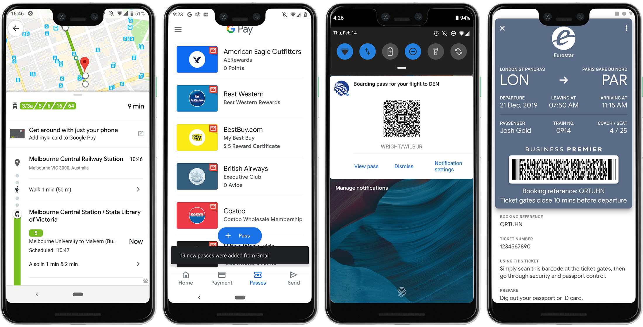 New Google Pay Passes features