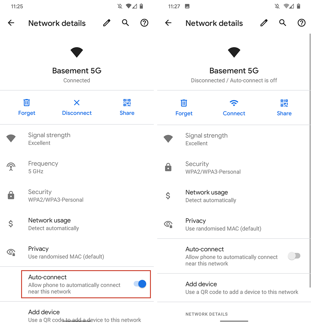 Android 11 lets you disable auto-connecting to specific Wi-Fi networks