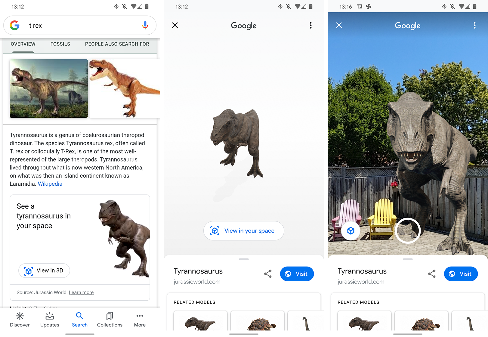 Here are all the critters and objects you can view in AR through Google