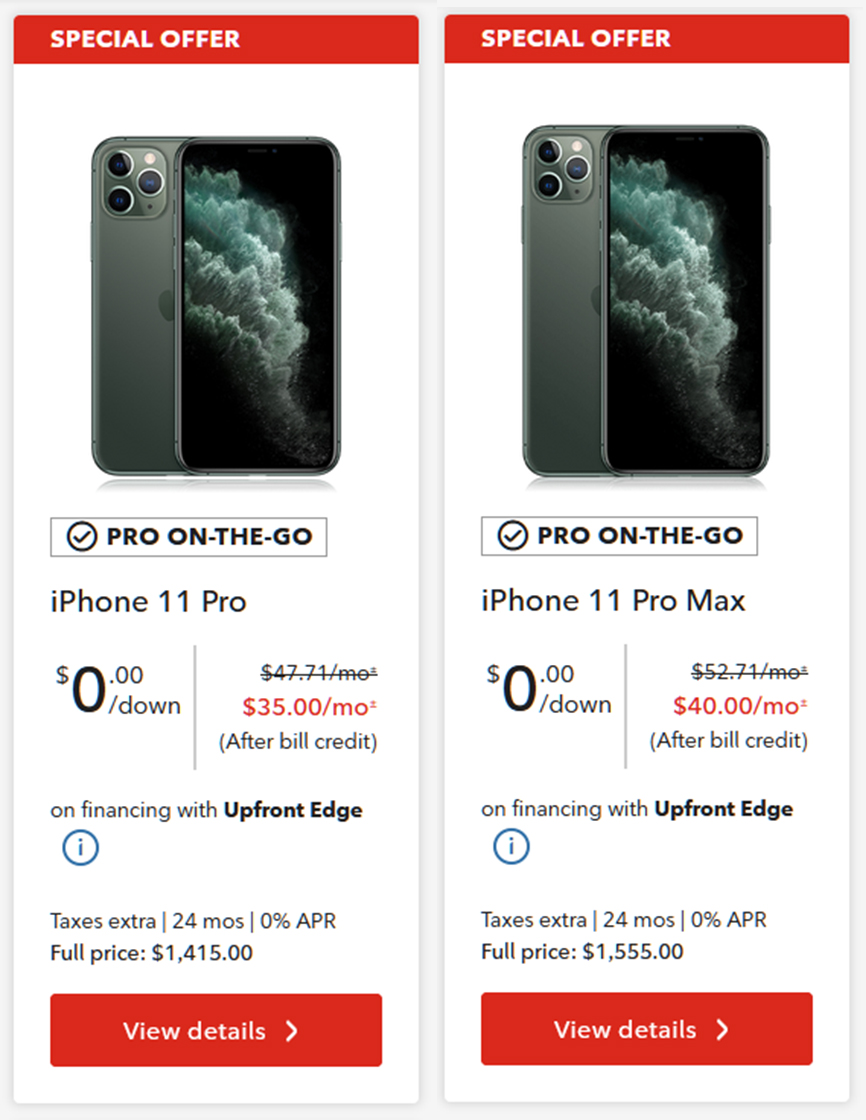 Bell Rogers And Telus Offering Over 300 Off Iphone 11 Pro And Pro Max