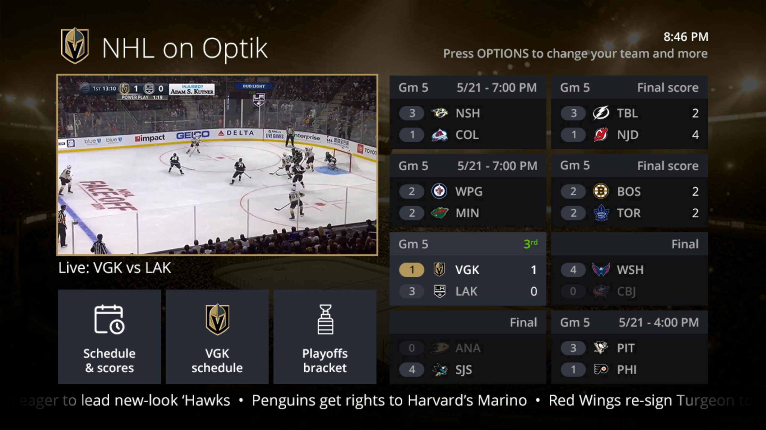 Telus launches NHL on Optik TV app