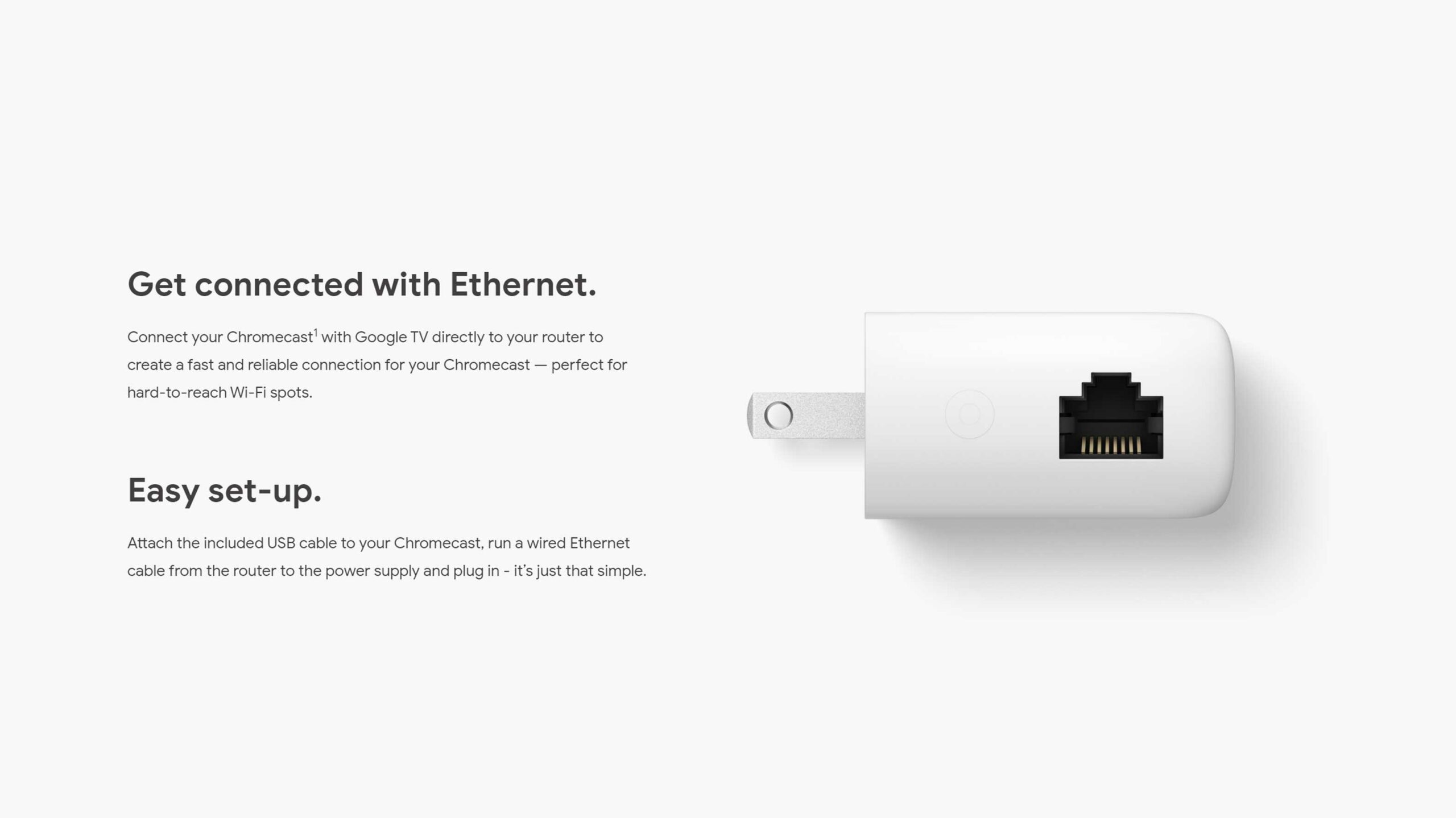 Philadelphia honning Gøre en indsats Google quietly released an Ethernet adapter for the new Chromecast