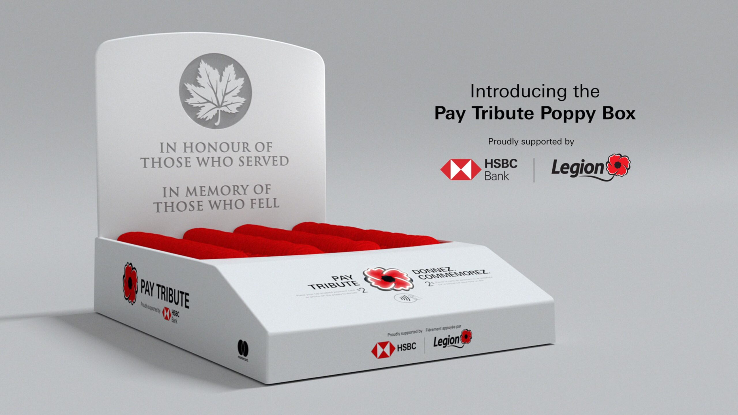 Tap-enabled poppy donation box