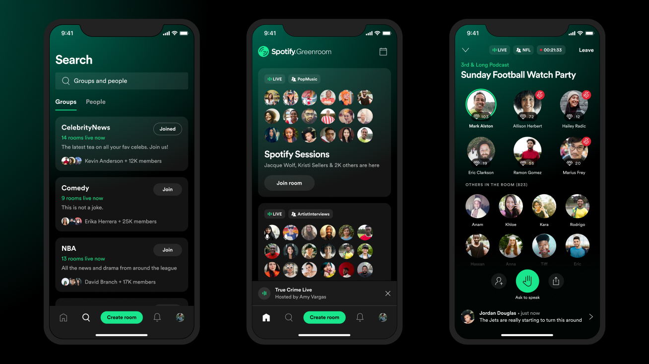 Spotify launches Greenroom to go head-to-head with Clubhouse - MobileSyrup