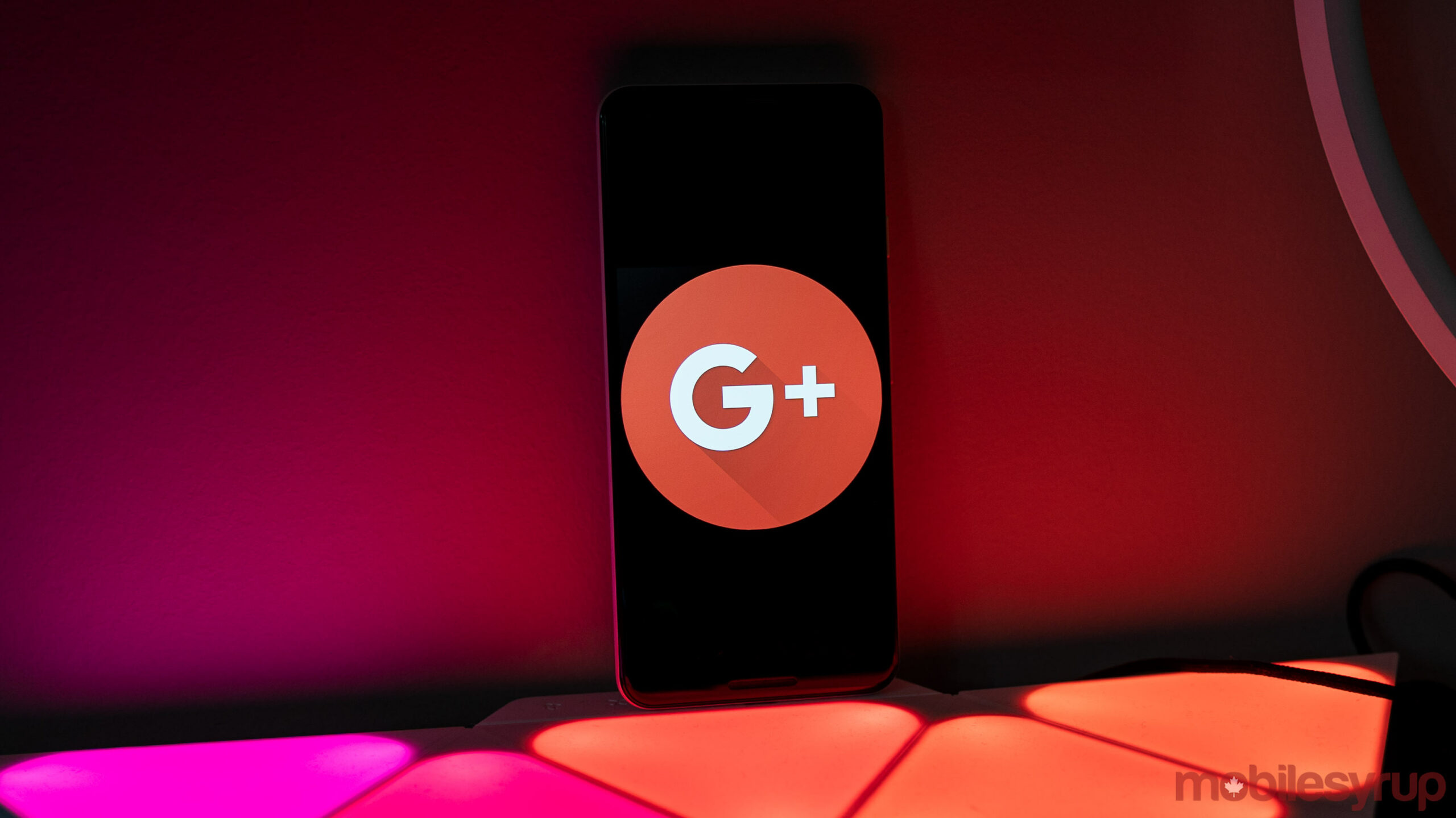 Google+ logo on a Pixel phone