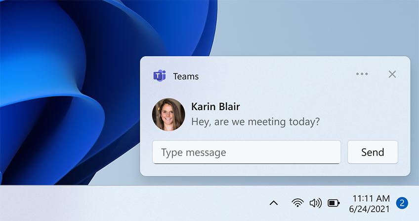 Windows 11 In Line Teams Notifications Reply
