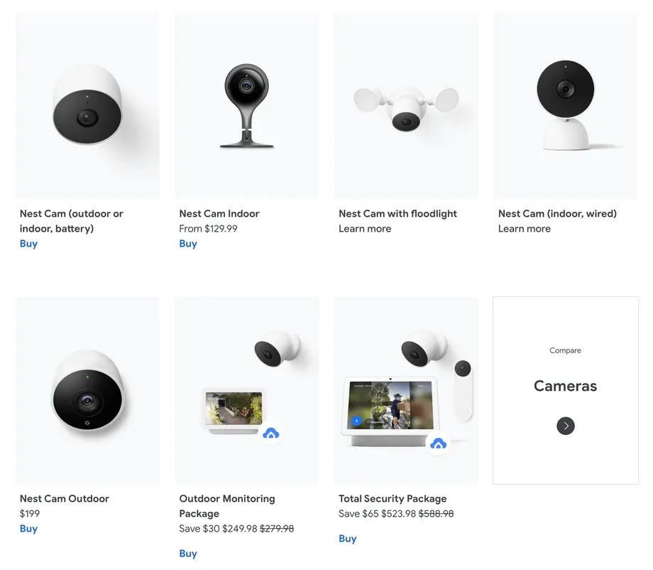 Google leaks 2021 Nest Cam lineup with new battery-powered devices