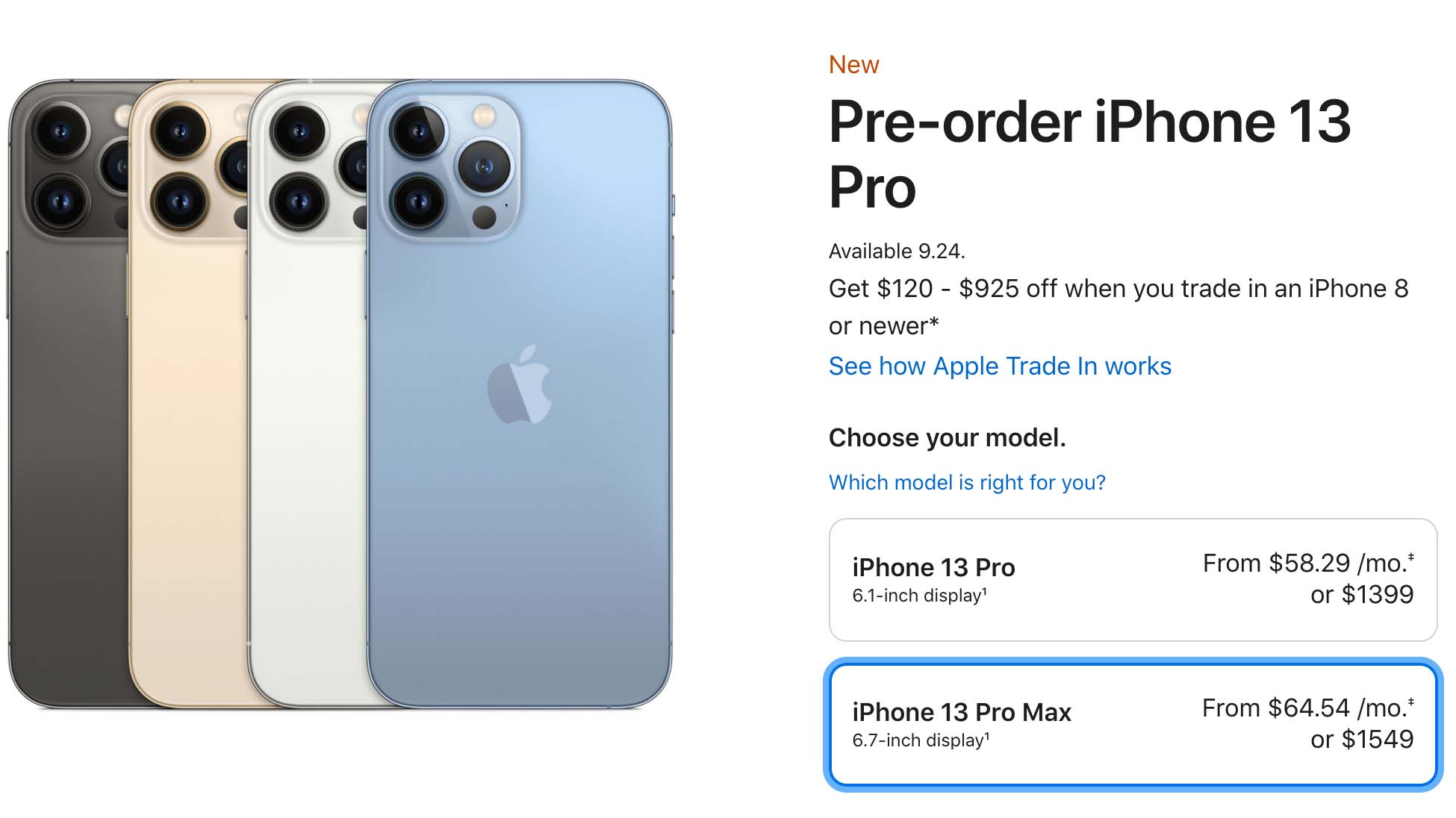 Iphone 13 pro max pre order