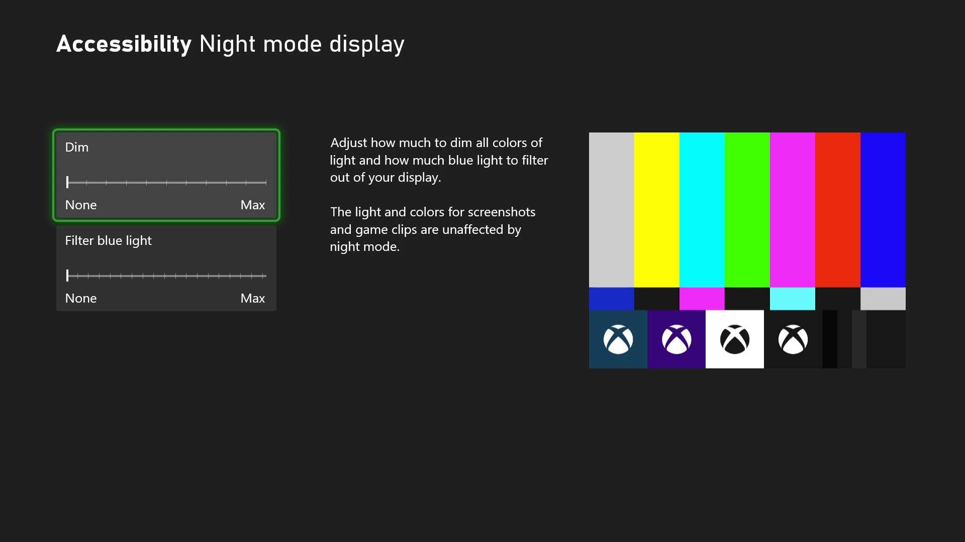 Xbox Night Mode