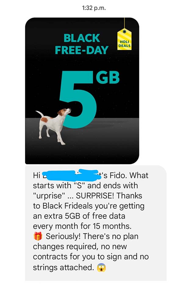 Fido 5Gb 15 Months