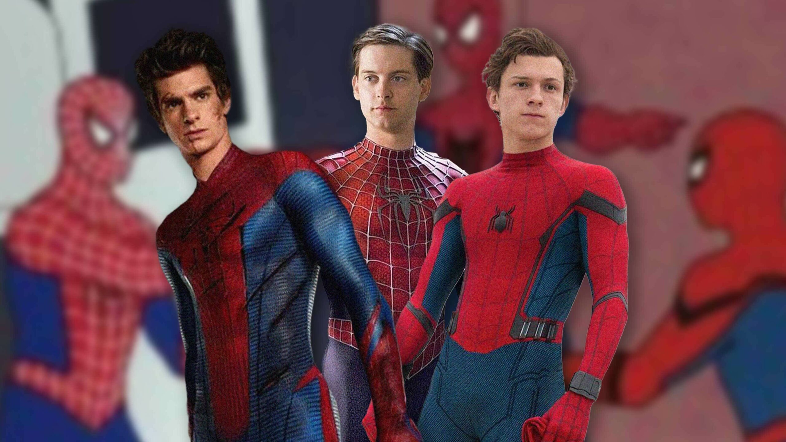 Tobey Maguire, Andrew Garfield and Tom Holland's Spider-Men