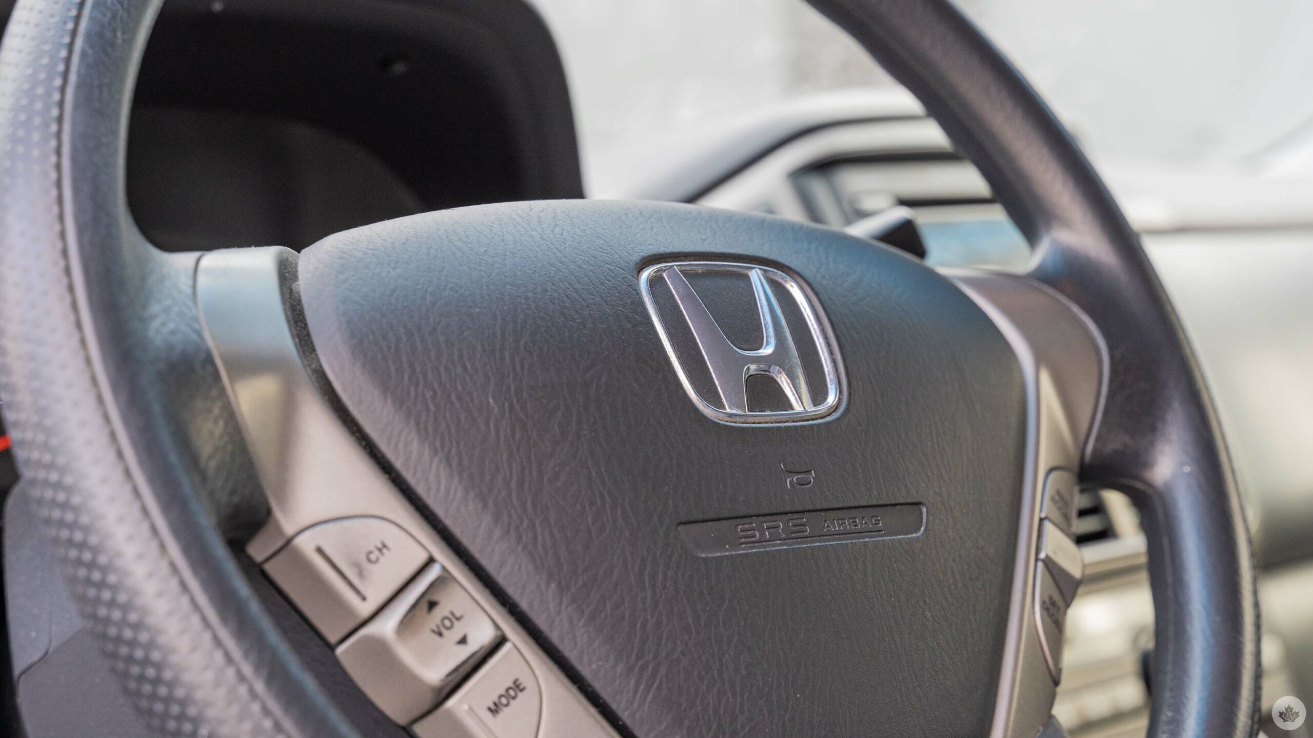 Honda logo on steering wheel