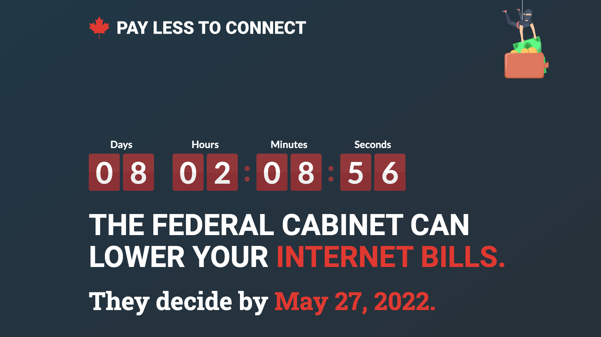 La nueva campaña de TekSavvy recuerda al gobierno federal la fecha límite inminente para bajar los precios de Internet