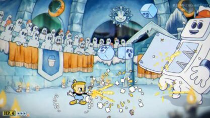 Cuphead The Delicious Last Course -- Ms. Chalice fights snow boss