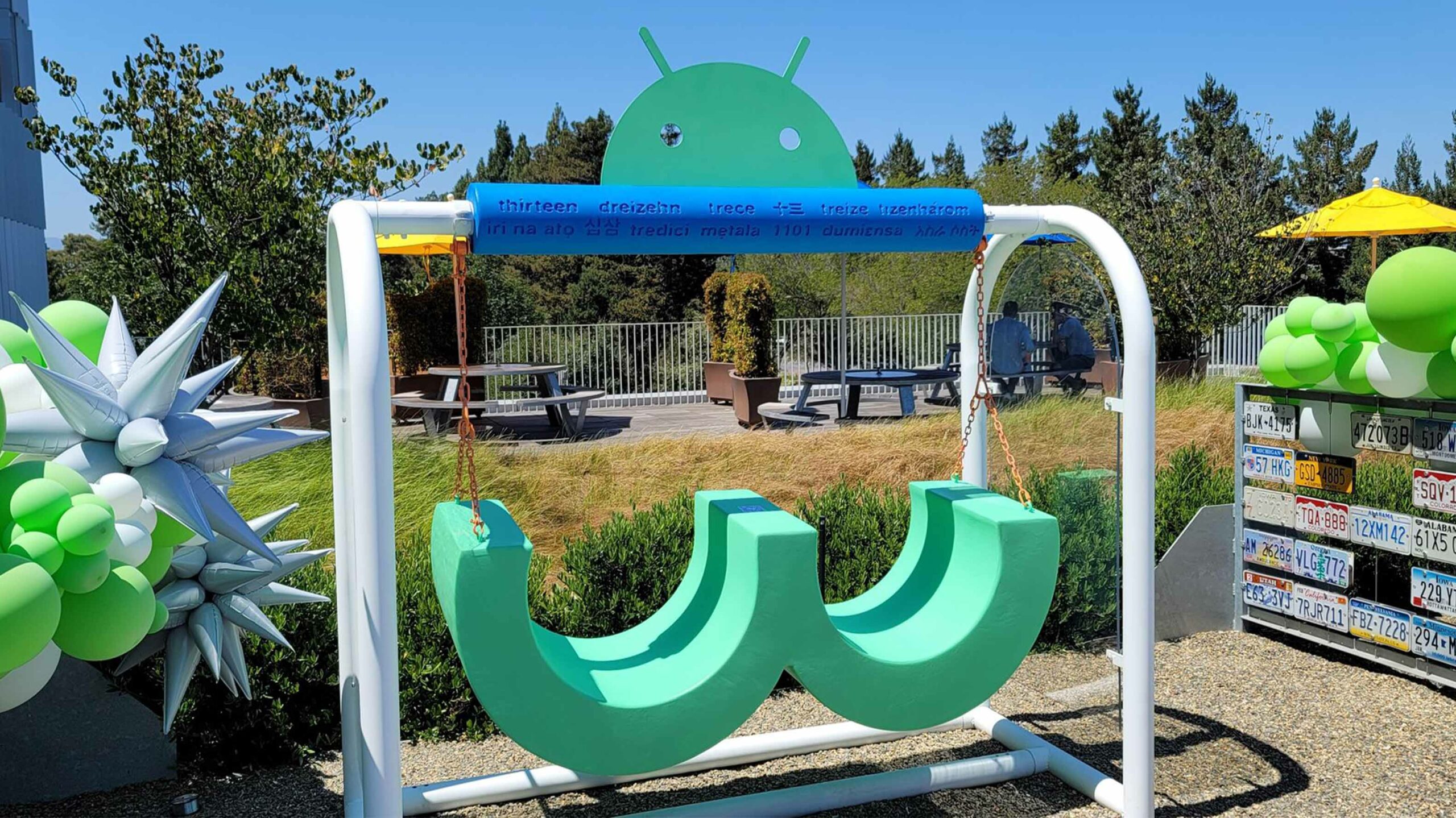 Google’s Android 13 statue is a swingset that kinda looks like a butt