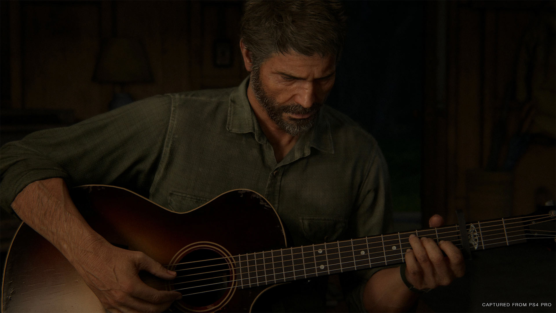 The Last of Us Part II Joel playing guitar