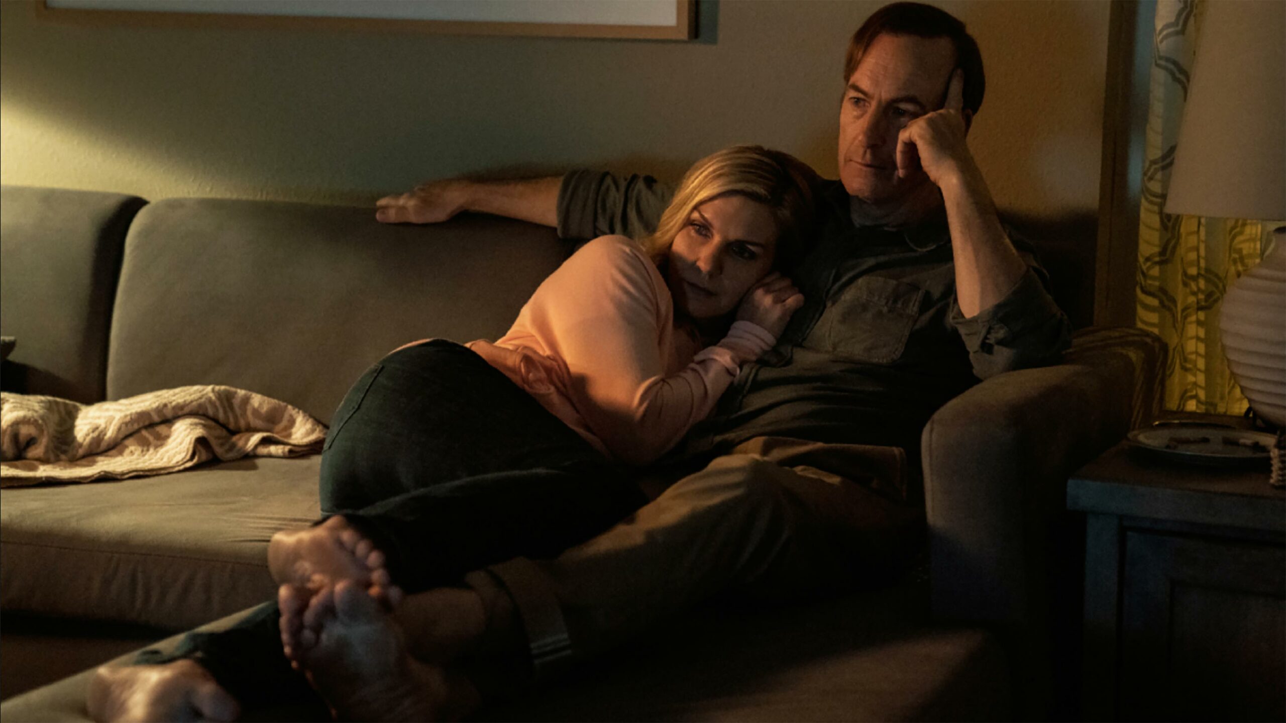 Better Call Saul Season 6 Jimmy and Kim on the couch together
