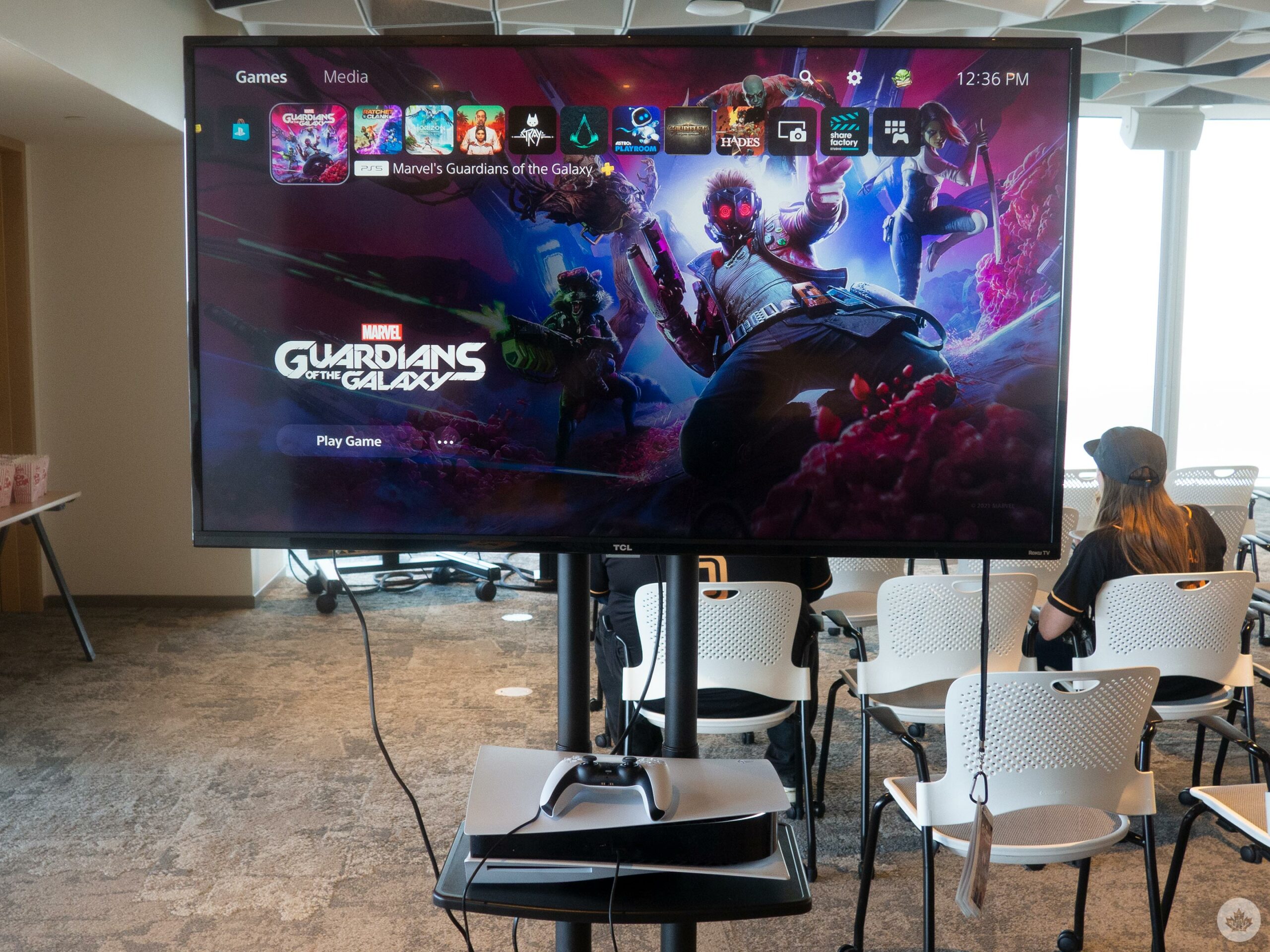 Marvel's Guardians of the Galaxy running on a PS5 console.