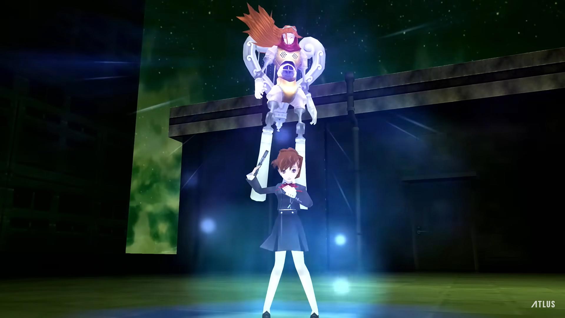 Protagonist of Persona 3 summoning a monster.