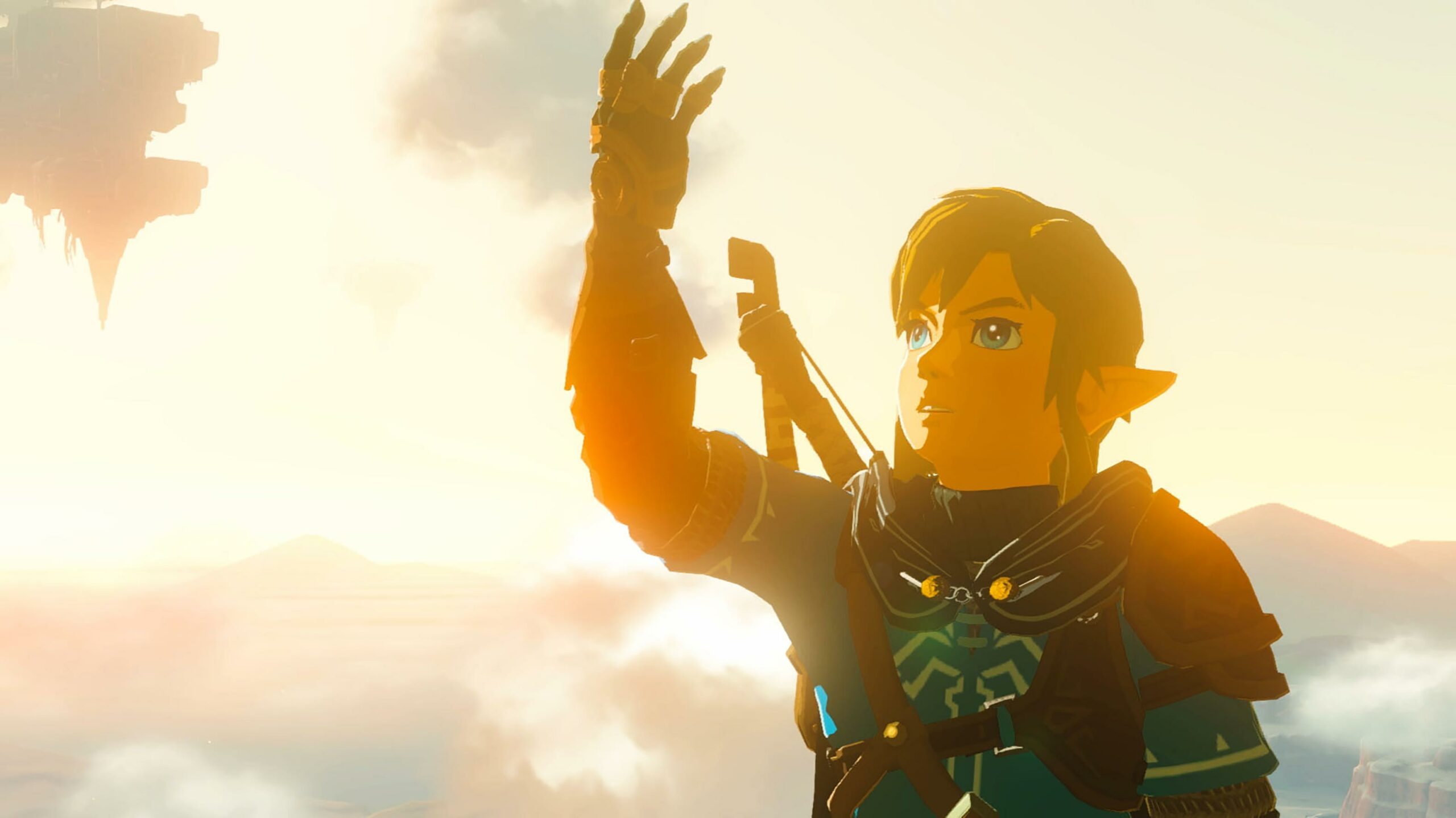 The Legend of Zelda: Tears of the Kingdom Link looking at his hand