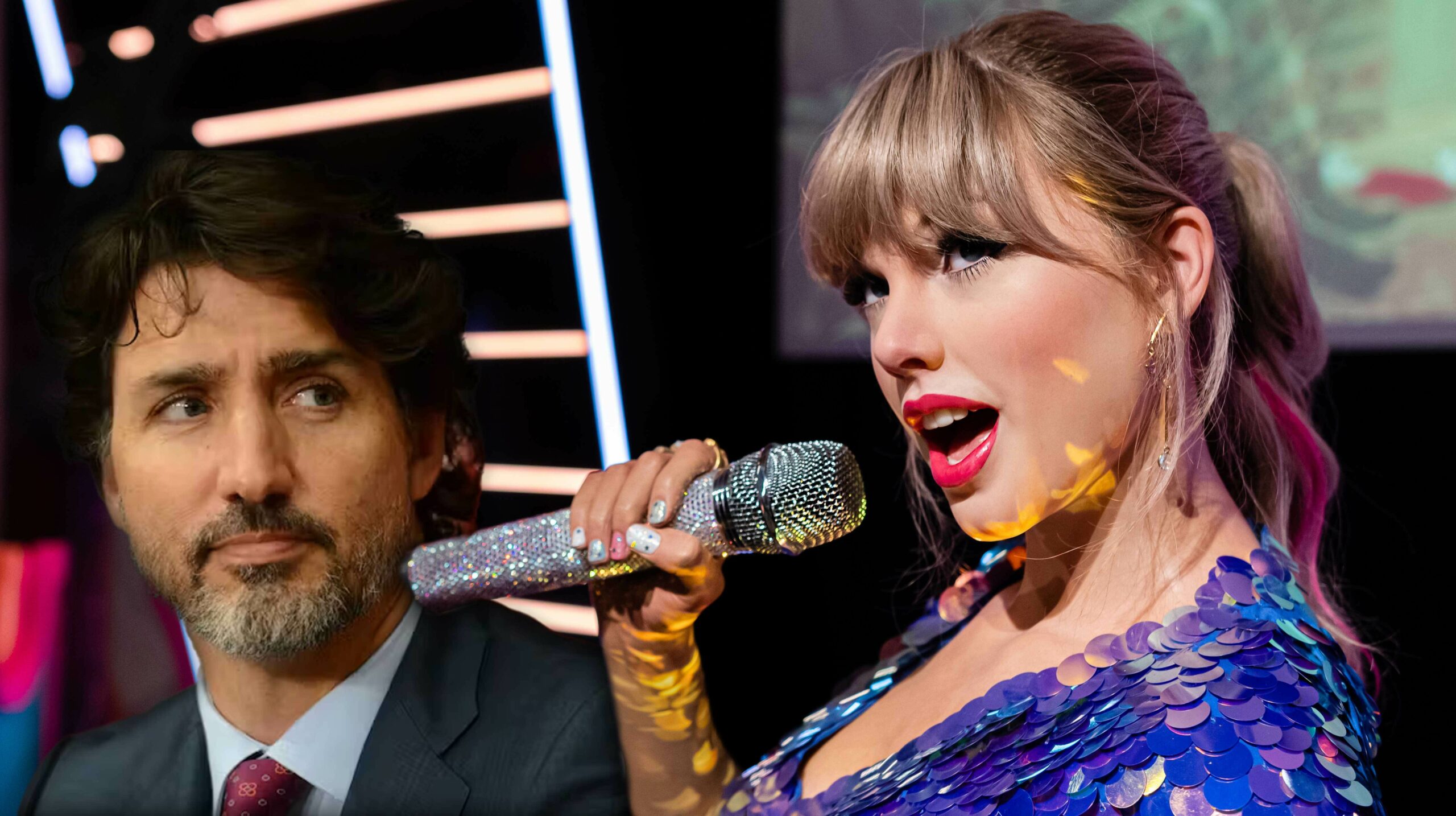 Justin Trudeau watching Taylor Swift