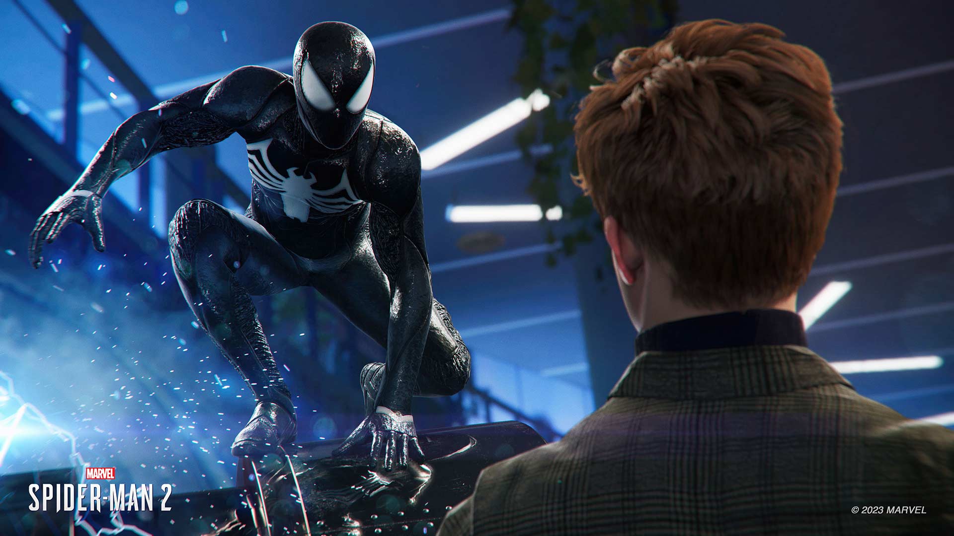 Marvel's Spider-Man 2 symbiote Peter with Harry