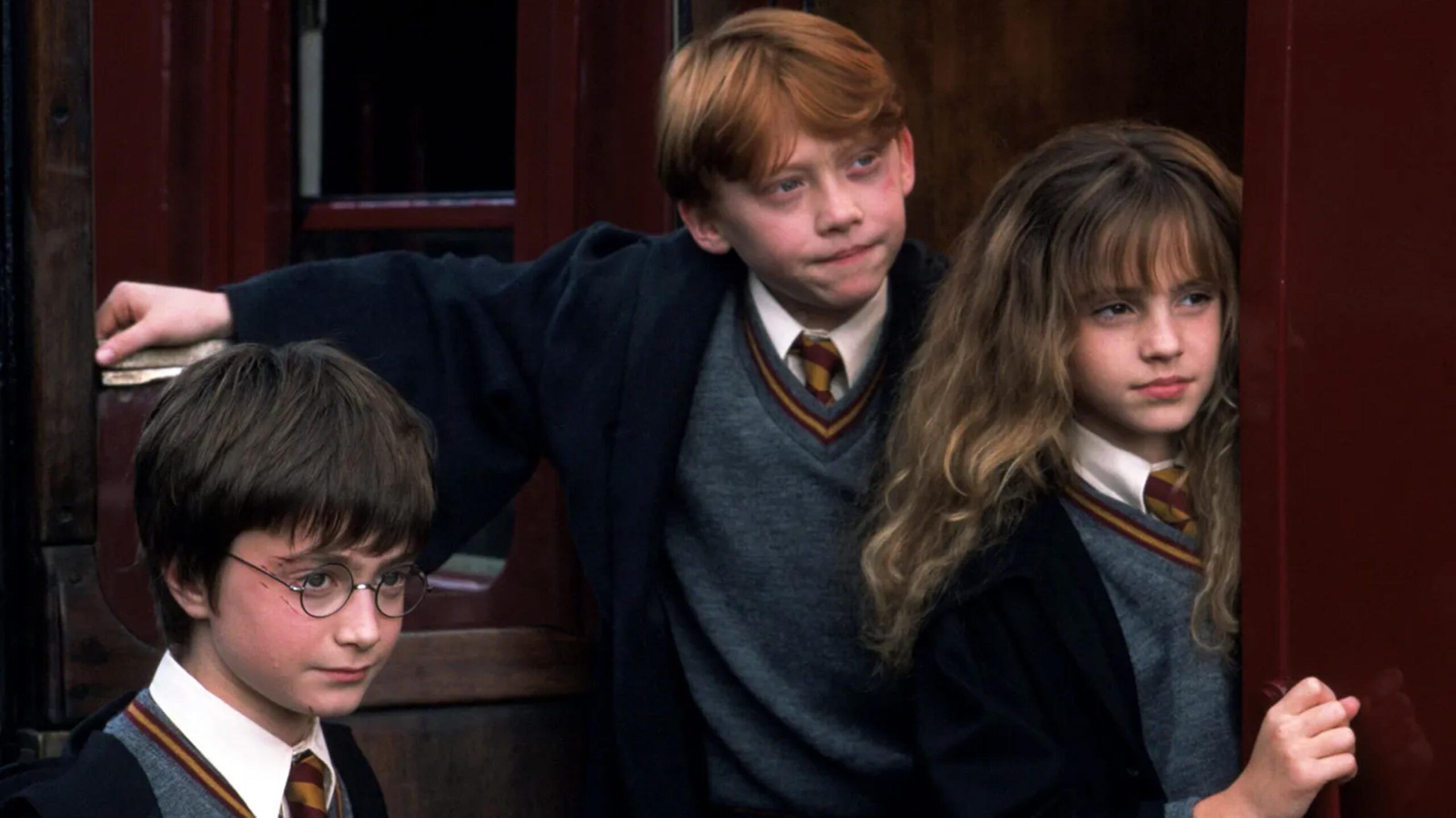 Harry Ron and Hermione in the Philosopher's Stone