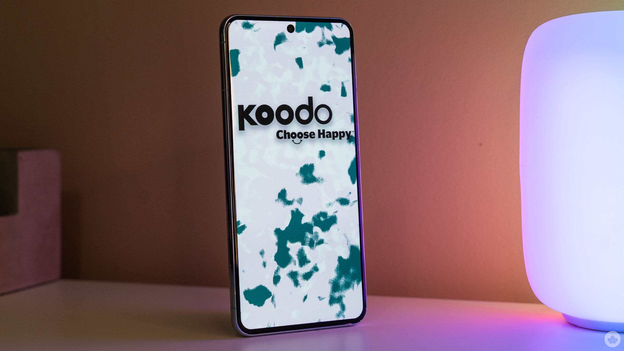 Koodo logo on a smartphone.